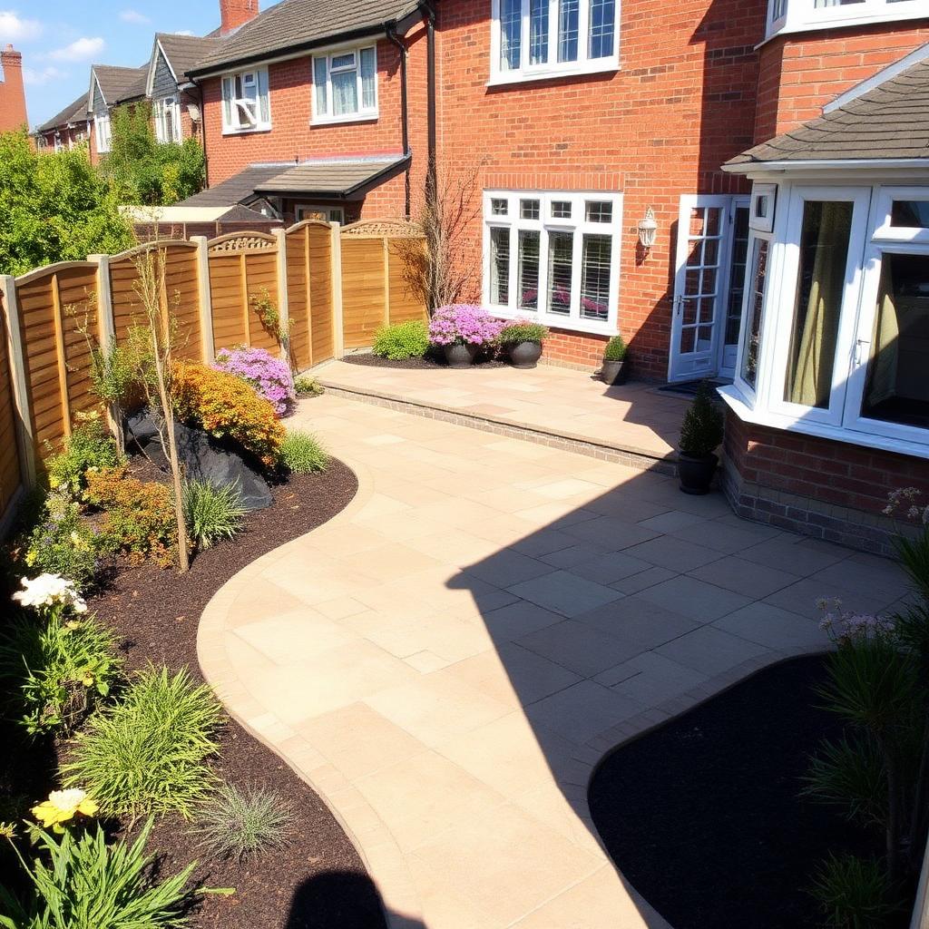 Premium block paving and natural stone patio installation by Brett Landscaping